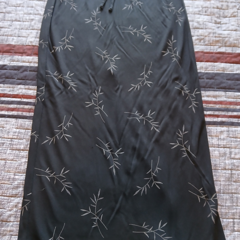 Vintage 90s Gap Black Bamboo Pattern Midi Shirt